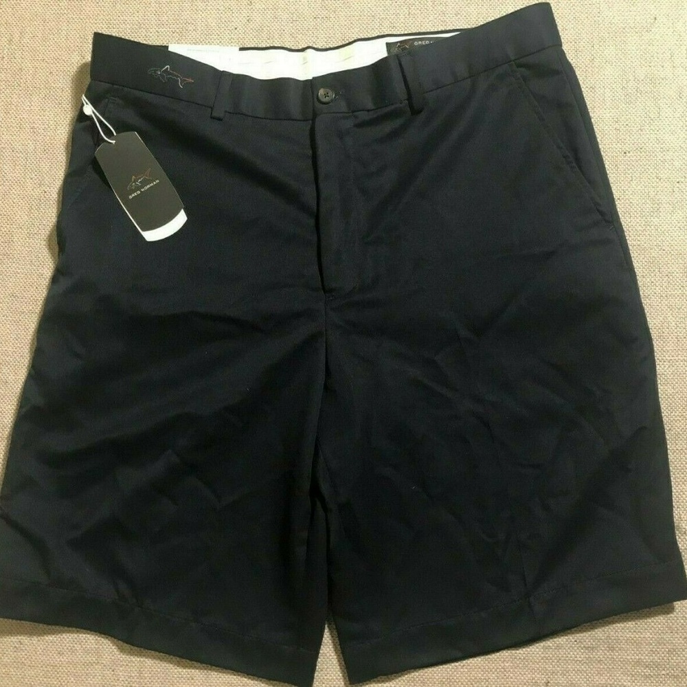 Greg Norman Blue‎ Flat Front Shorts Mens Sz 34 NEW